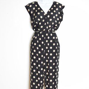 Corey Lynn Calter jumpsuit black polka dot print rayon playsuit romper S
